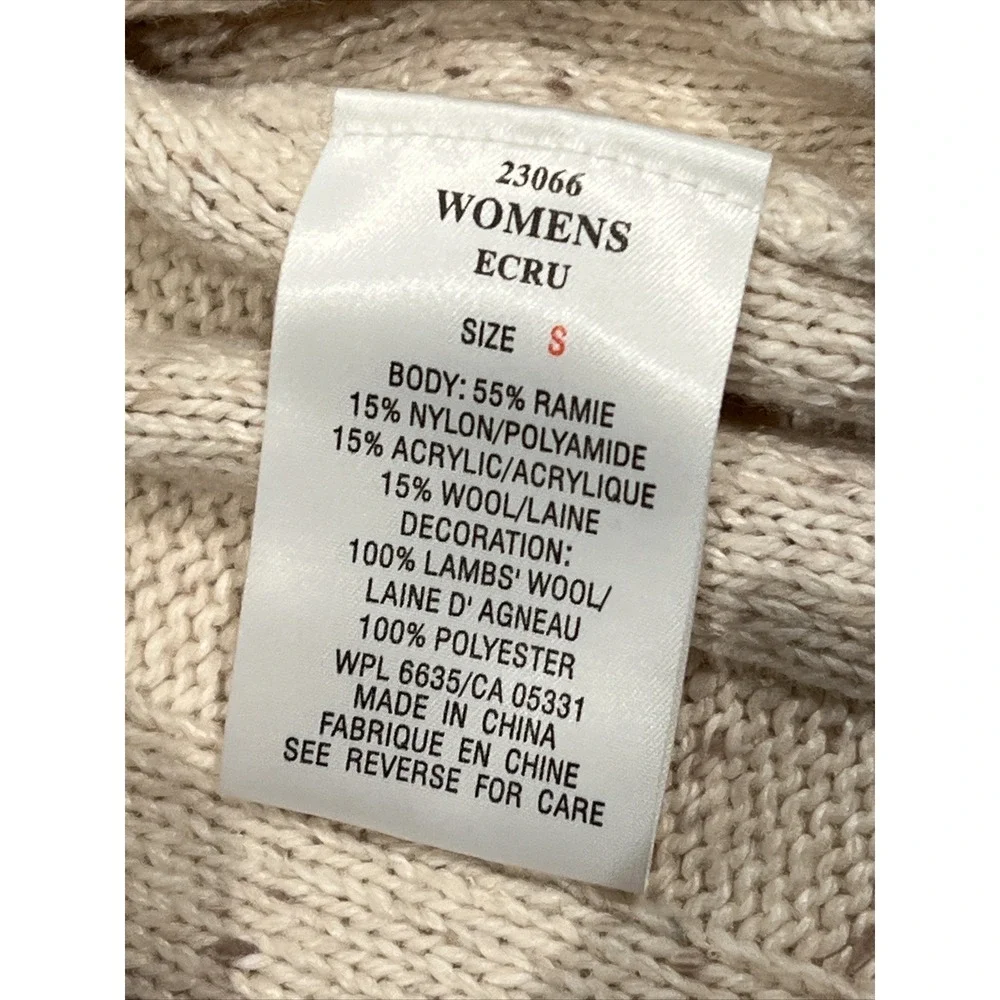 Woolrich Zip Front Sweater  Cardigan Vest Tan Heather Sz S Wool Blend Old‎ Money